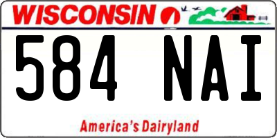 WI license plate 584NAI