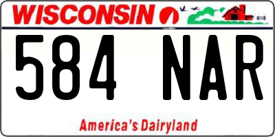 WI license plate 584NAR