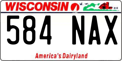 WI license plate 584NAX