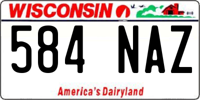 WI license plate 584NAZ