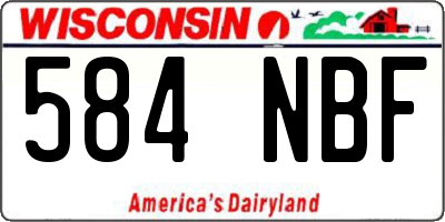 WI license plate 584NBF