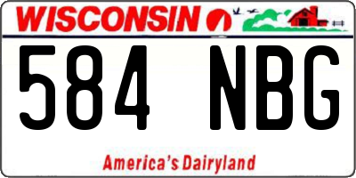 WI license plate 584NBG