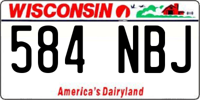 WI license plate 584NBJ