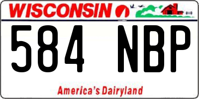 WI license plate 584NBP