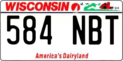 WI license plate 584NBT