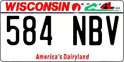 WI license plate 584NBV