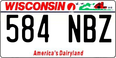 WI license plate 584NBZ