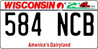 WI license plate 584NCB