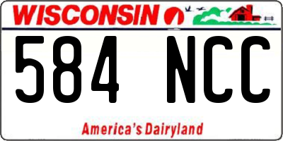 WI license plate 584NCC