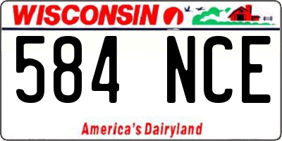 WI license plate 584NCE