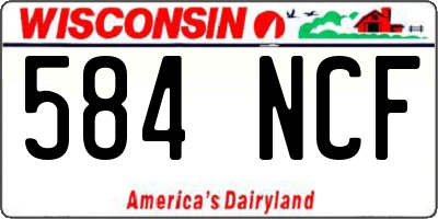 WI license plate 584NCF