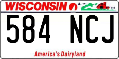 WI license plate 584NCJ