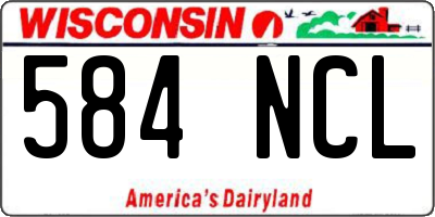 WI license plate 584NCL