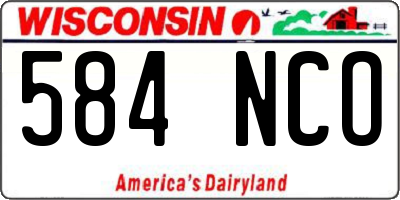 WI license plate 584NCO