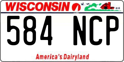 WI license plate 584NCP