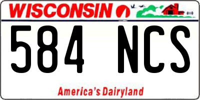 WI license plate 584NCS