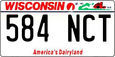 WI license plate 584NCT
