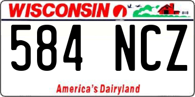 WI license plate 584NCZ