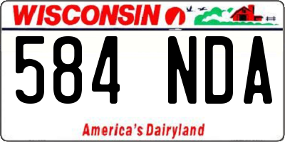 WI license plate 584NDA