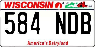 WI license plate 584NDB