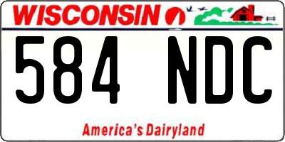 WI license plate 584NDC