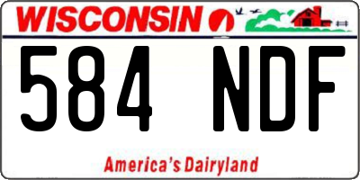 WI license plate 584NDF