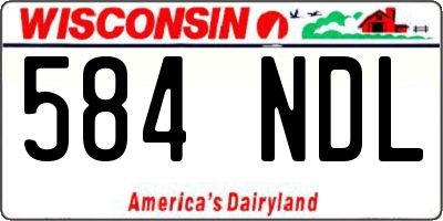 WI license plate 584NDL