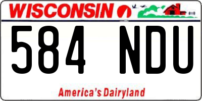 WI license plate 584NDU