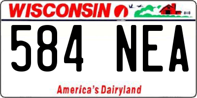 WI license plate 584NEA