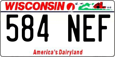 WI license plate 584NEF