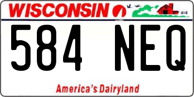 WI license plate 584NEQ