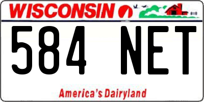 WI license plate 584NET