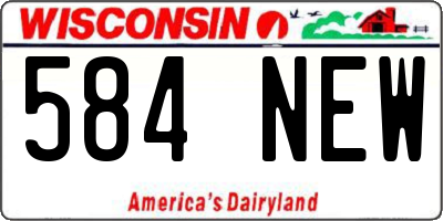 WI license plate 584NEW