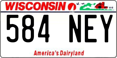 WI license plate 584NEY