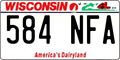 WI license plate 584NFA