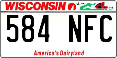 WI license plate 584NFC