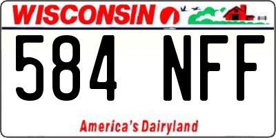 WI license plate 584NFF
