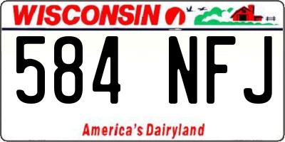 WI license plate 584NFJ
