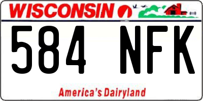 WI license plate 584NFK