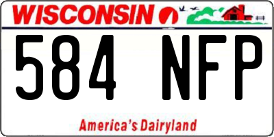 WI license plate 584NFP