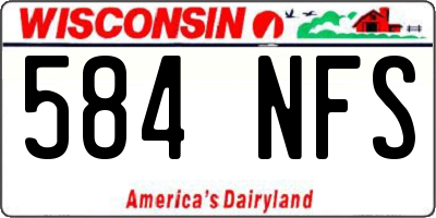 WI license plate 584NFS