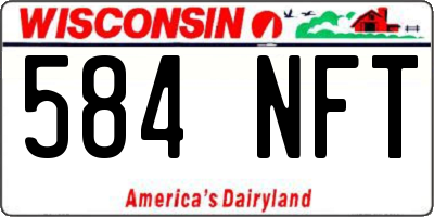 WI license plate 584NFT