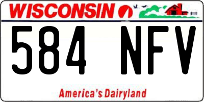 WI license plate 584NFV