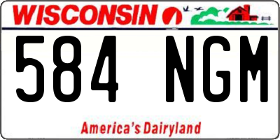 WI license plate 584NGM