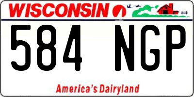 WI license plate 584NGP
