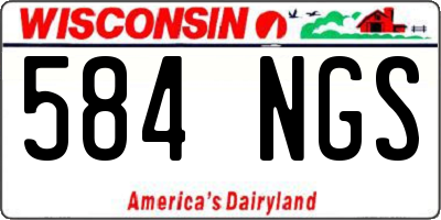 WI license plate 584NGS