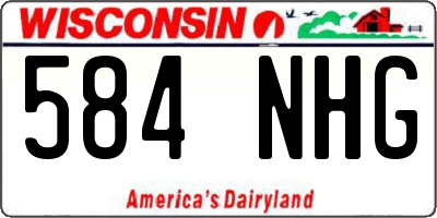 WI license plate 584NHG