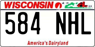 WI license plate 584NHL