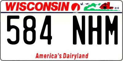 WI license plate 584NHM