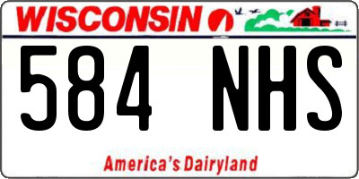 WI license plate 584NHS